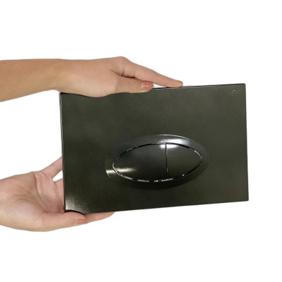 Будкрам купити Кнопка змиву для інсталяції 3/6Л, овальна, темно-сірий Sanpreis Кнопка змиву для інсталяції 3/6Л, овальна, темно-сірий Sanpreis 2