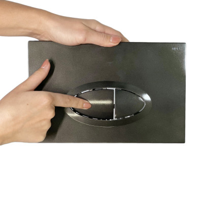 Будкрам купити Кнопка змиву для інсталяції 3/6Л, овальна, темно-сірий Sanpreis Кнопка змиву для інсталяції 3/6Л, овальна, темно-сірий Sanpreis 3