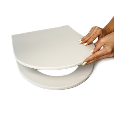 Будкрам купити Кришка для унітазу з мікроліфтом Neva, дюропласт Sanpreis Кришка для унітазу з мікроліфтом Neva, дюропласт Sanpreis 3