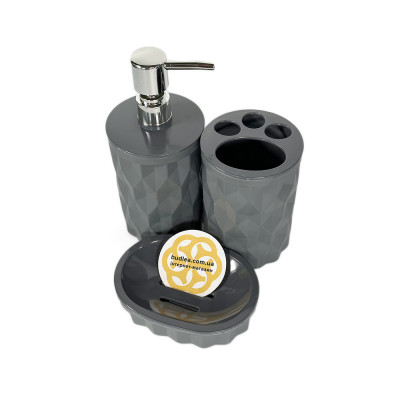 Будкрам купить Набор аксессуаров для ванной комнаты DIAMOND 5в1, антрацит 467-А OKYANUS Набор аксессуаров для ванной комнаты DIAMOND 5в1, антрацит 467-А OKYANUS 2