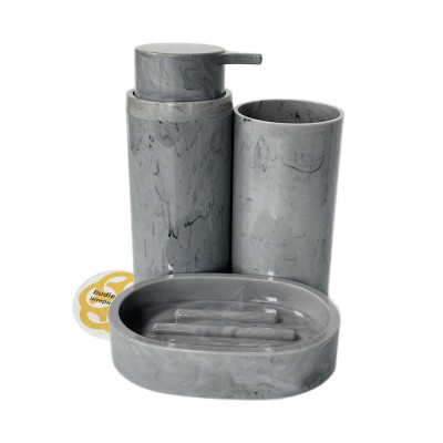 Будкрам купить Набор аксессуаров для ванной комнаты Round 5в1, круглый, мрамор OKYANUS Набор аксессуаров для ванной комнаты Round 5в1, круглый, мрамор OKYANUS 3
