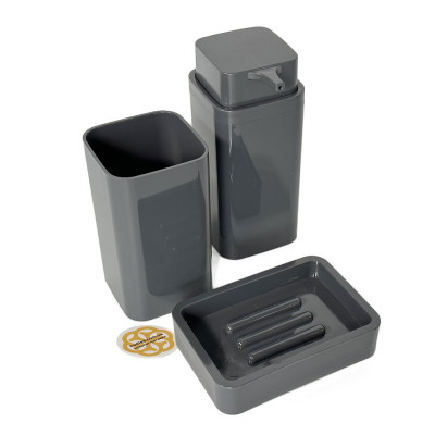 Будкрам купить Набор аксессуаров для ванной комнаты Kare 5в1, антрацит OKYANUS Набор аксессуаров для ванной комнаты Kare 5в1, антрацит OKYANUS 4