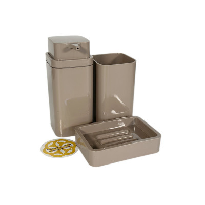 Будкрам купить Набор аксессуаров для ванной комнаты Kare 5в1, коричневый OKYANUS Набор аксессуаров для ванной комнаты Kare 5в1, коричневый OKYANUS 3