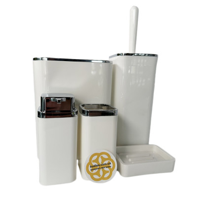 Будкрам купити Набір аксесуарів для ванної кімнати Kare 5в1, білий OKYANUS