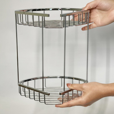 Будкрам купити Полиця кутова двоярусна 19х19 см, нержавіюча сталь, хром Sanpreis Полиця кутова двоярусна 19х19 см, нержавіюча сталь, хром Sanpreis 7