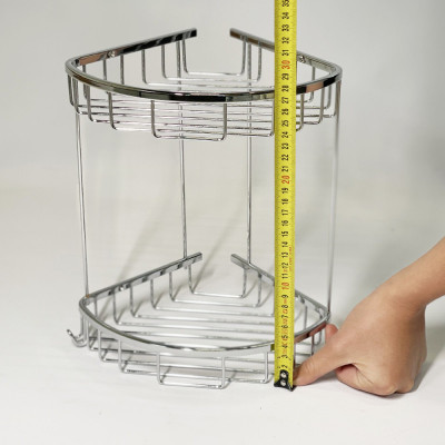 Будкрам купити Полиця кутова двоярусна 19х19 см, нержавіюча сталь, хром Sanpreis Полиця кутова двоярусна 19х19 см, нержавіюча сталь, хром Sanpreis 4