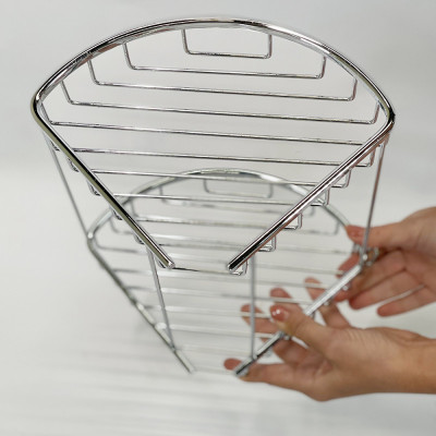 Будкрам купити Полиця кутова двоярусна 19х19 см, нержавіюча сталь, хром Sanpreis Полиця кутова двоярусна 19х19 см, нержавіюча сталь, хром Sanpreis 3