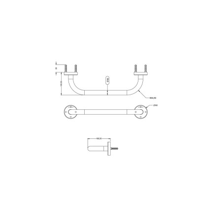 Будкрам купити Поручень для ванної, прямий 50 см, нержавіюча сталь, діаметр 32 мм Sanpreis Поручень для ванної, прямий 50 см, нержавіюча сталь, діаметр 32 мм Sanpreis 2
