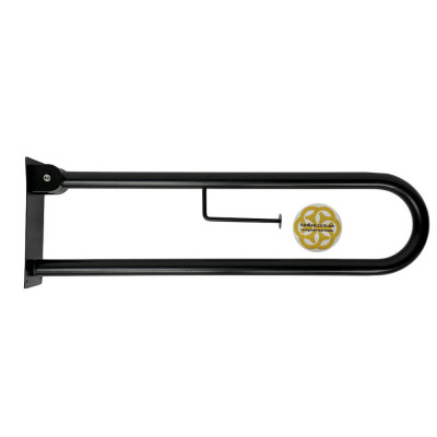 Будкрам купить Поручень для инвалидов откидной настенный с держателем, D32 нержавеющая сталь, черный Efor Поручень для инвалидов откидной настенный с держателем, D32 нержавеющая сталь, черный Efor 5