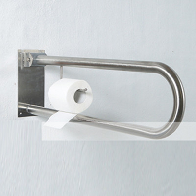 Будкрам купити Поручень для інвалідів відкидний настінний з тримачем, 73х23х11 см, нержавіюча сталь D32 Sanpreis Поручень для інвалідів відкидний настінний з тримачем, 73х23х11 см, нержавіюча сталь D32 Sanpreis 2