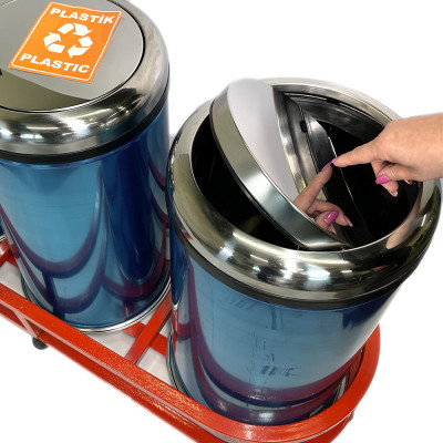 Будкрам купити Контейнери для сміття 3 в 1, нержавіюча сталь, з поворотною кришкою Sanpreis Контейнери для сміття 3 в 1, нержавіюча сталь, з поворотною кришкою Sanpreis 2