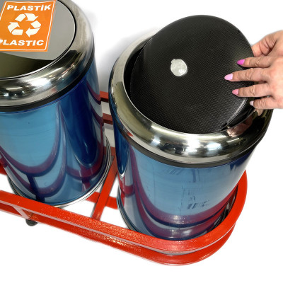 Будкрам купити Контейнери для сміття 3 в 1, нержавіюча сталь, з поворотною кришкою Sanpreis Контейнери для сміття 3 в 1, нержавіюча сталь, з поворотною кришкою Sanpreis 3