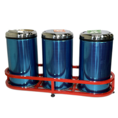 Будкрам купить Контейнеры для мусора 3 в 1, нержавеющая сталь, с поворотной крышкой Sanpreis