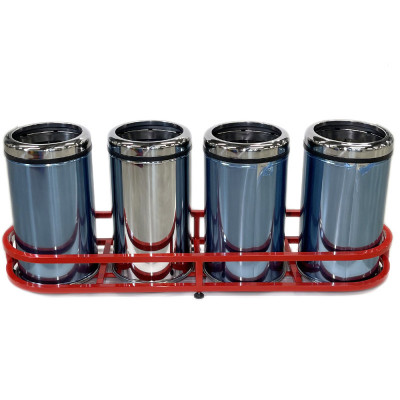 Будкрам купить Контейнеры для мусора 4 в 1, нержавеющая сталь, без крышки с прижимным кольцом Sanpreis