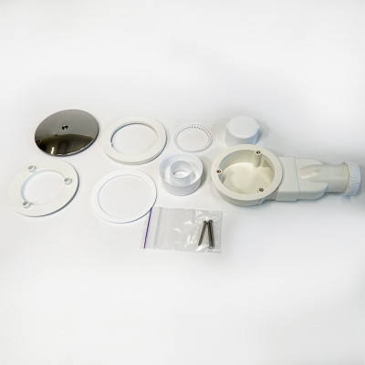 Будкрам купити Сифон для низького душового піддону Sink, накладка хромована 118 мм WATERWAY Сифон для низького душового піддону Sink, накладка хромована 118 мм WATERWAY 2