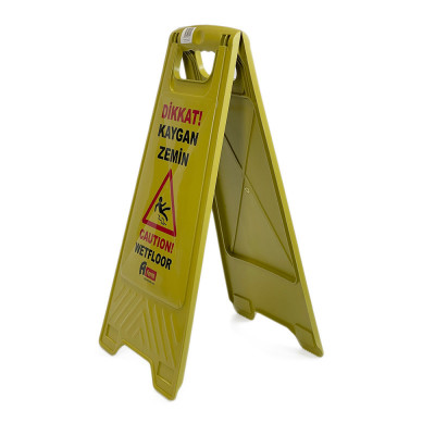 Будкрам купити Табличка для підлоги «Слизька підлога», вторинний пластик, жовтий, Afacan Plastik Табличка для підлоги «Слизька підлога», вторинний пластик, жовтий, Afacan Plastik 2
