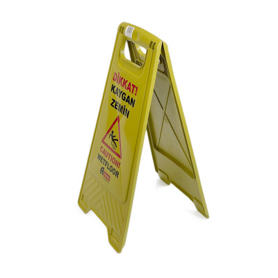 Будкрам купить Напольная табличка «Скользкий пол», вторичный пластик, желтый, Afacan Plastik
