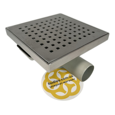 Будкрам купити Душовий трап LEGAL 20x20 см, горизонтальний, поворотний сифон, грати квадрат Sanpreis