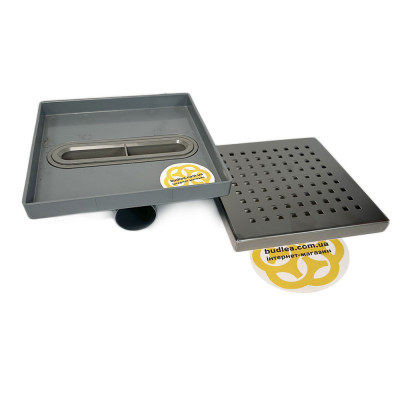 Будкрам купити Душовий трап LINE 20x20 см, горизонтальний, із сухим затвором, грати квадрат Sanpreis Душовий трап LINE 20x20 см, горизонтальний, із сухим затвором, грати квадрат Sanpreis 2