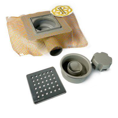 Будкрам купити Трап для душу Floor Mesh 10х10 см, з фланцем та армуючою сіткою Sanpreis Трап для душу Floor Mesh 10х10 см, з фланцем та армуючою сіткою Sanpreis 3