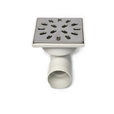 Будкрам купить Душевой трап 10х10 см, горизонтальный выход DN50, гидрозатвор, с решеткой из  нержавеющей стали Maxiflow