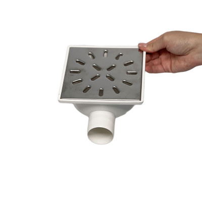 Будкрам купить Душевой трап 15х15 см, горизонтальный DN50, сухой затвор, с решеткой из  нержавеющей стали Maxiflow Душевой трап 15х15 см, горизонтальный DN50, сухой затвор, с решеткой из  нержавеющей стали Maxiflow 2