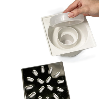 Будкрам купити Душовий трап 15х15 см, вертикальний вихід DN50, сухий затвор, з решіткою з нержавіючої сталі Maxiflow Душовий трап 15х15 см, вертикальний вихід DN50, сухий затвор, з решіткою з нержавіючої сталі Maxiflow 7