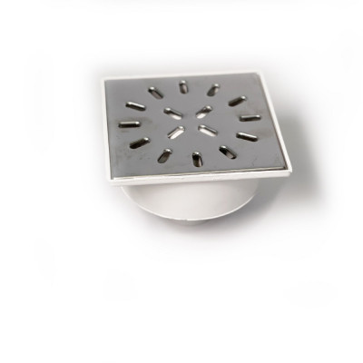 Будкрам купить Душевой трап 15х15 см, вертикальный выход DN50, сухой затвор, с решеткой из  нержавеющей стали Maxiflow