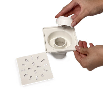 Будкрам купить Душевой трап 10х10 см, вертикальный выход DN50, гидрозатвор, с пластиковой решеткой  Maxiflow Душевой трап 10х10 см, вертикальный выход DN50, гидрозатвор, с пластиковой решеткой  Maxiflow 4