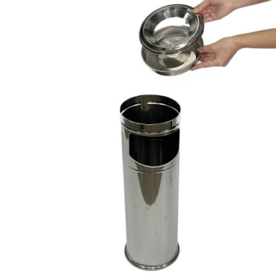 Будкрам купить Урна-пепельница цилиндрическая, нержавеющая сталь, диаметр 19 см, высота 60 см Sanpreis Урна-пепельница цилиндрическая, нержавеющая сталь, диаметр 19 см, высота 60 см Sanpreis 2