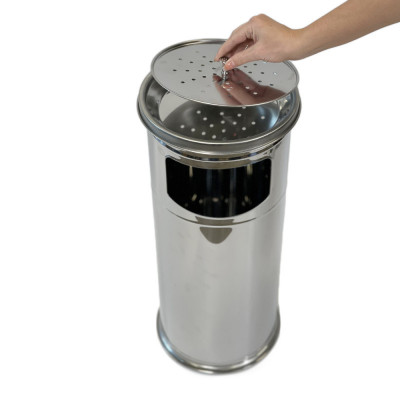 Будкрам купить Урна-пепельница с решеткой, нержавеющая сталь, диаметр 25 см Efor Урна-пепельница с решеткой, нержавеющая сталь, диаметр 25 см Efor 3