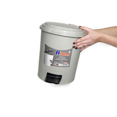 Будкрам купити Пластикове відро для сміття з педаллю 12Л, сірий Afacan Plastik Пластикове відро для сміття з педаллю 12Л, сірий Afacan Plastik 2