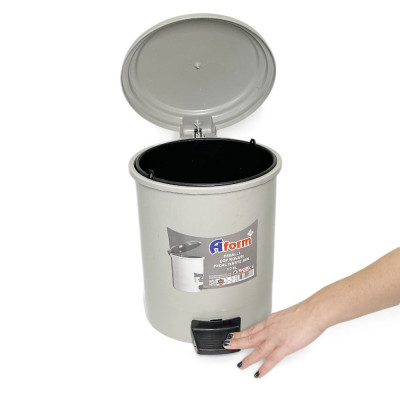 Будкрам купити Пластикове відро для сміття з педаллю 12Л, сірий Afacan Plastik Пластикове відро для сміття з педаллю 12Л, сірий Afacan Plastik 3
