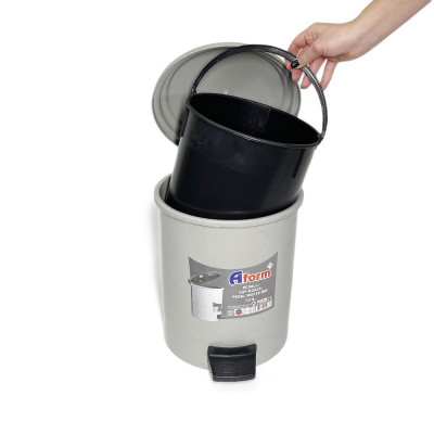 Будкрам купити Пластикове відро для сміття з педаллю 12Л, сірий Afacan Plastik Пластикове відро для сміття з педаллю 12Л, сірий Afacan Plastik 4