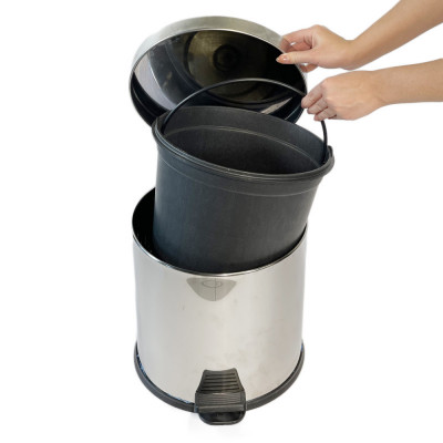Будкрам купить Мусорное ведро с педалью 12Л, нержавеющая сталь, хром Sanpreis Мусорное ведро с педалью 12Л, нержавеющая сталь, хром Sanpreis 4