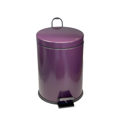 Будкрам купити Відро для сміття з педаллю 12Л, нержавіюча сталь, фіолетовий Sanpreis