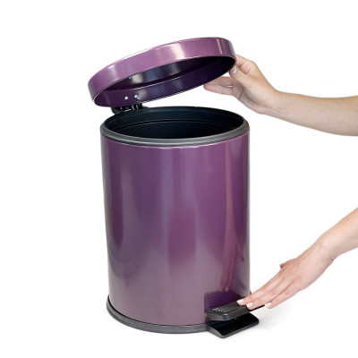 Будкрам купить Мусорное ведро с педалью 12Л, нержавеющая сталь,  фиолетовый Sanpreis Мусорное ведро с педалью 12Л, нержавеющая сталь,  фиолетовый Sanpreis 3