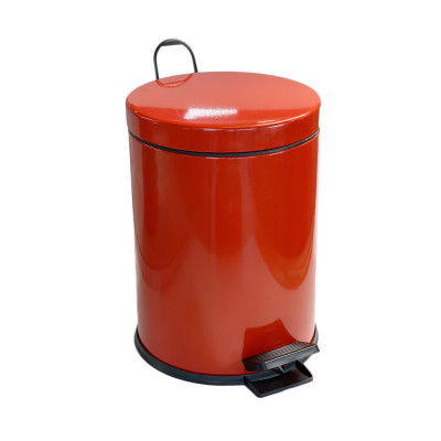 Будкрам купить Мусорное ведро с педалью 12Л, нержавеющая сталь, красный Sanpreis