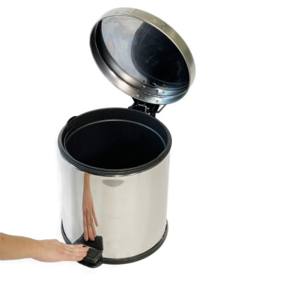 Будкрам купить Мусорное ведро с педалью 20Л, нержавеющая сталь, микролифт, хром Sanpreis Мусорное ведро с педалью 20Л, нержавеющая сталь, микролифт, хром Sanpreis 4