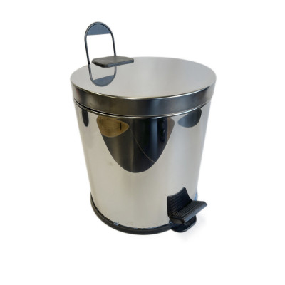 Будкрам купить Мусорное ведро с педалью 20Л, нержавеющая сталь, микролифт, хром Sanpreis