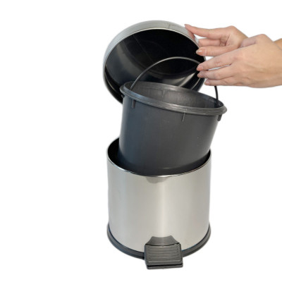Будкрам купить Мусорное ведро с педалью 3Л, нержавеющая сталь, хром Sanpreis Мусорное ведро с педалью 3Л, нержавеющая сталь, хром Sanpreis 4