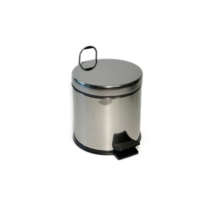 Будкрам купити Відро для сміття з педаллю 3Л, нержавіюча сталь, хром Sanpreis