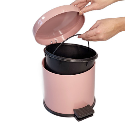 Будкрам купить Мусорное ведро с педалью 3Л, нержавеющая сталь, розовый Sanpreis Мусорное ведро с педалью 3Л, нержавеющая сталь, розовый Sanpreis 2