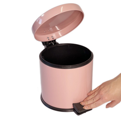 Будкрам купить Мусорное ведро с педалью 3Л, нержавеющая сталь, розовый Sanpreis Мусорное ведро с педалью 3Л, нержавеющая сталь, розовый Sanpreis 3