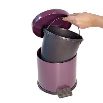 Будкрам купить Мусорное ведро с педалью 3Л, нержавеющая сталь, фиолетовый Sanpreis Мусорное ведро с педалью 3Л, нержавеющая сталь, фиолетовый Sanpreis 3