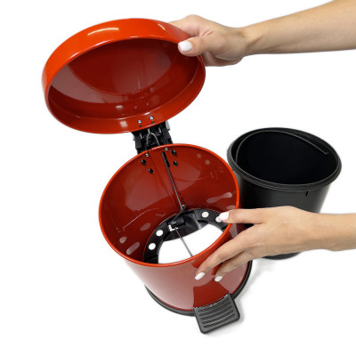 Будкрам купить Мусорное ведро с педалью 3Л, нержавеющая сталь, красный Sanpreis Мусорное ведро с педалью 3Л, нержавеющая сталь, красный Sanpreis 5