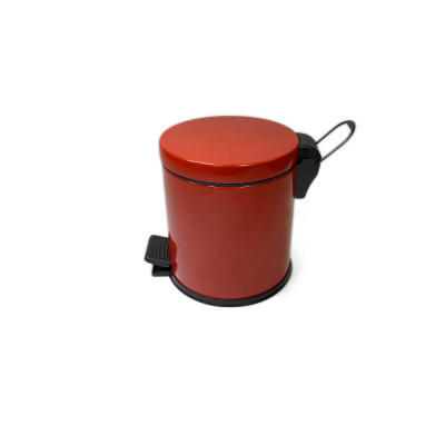 Будкрам купить Мусорное ведро с педалью 3Л, нержавеющая сталь, красный Sanpreis