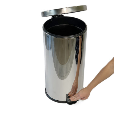Будкрам купить Мусорное ведро с педалью 40Л, нержавеющая сталь, микролифт, хром Sanpreis Мусорное ведро с педалью 40Л, нержавеющая сталь, микролифт, хром Sanpreis 2