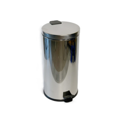 Будкрам купить Мусорное ведро с педалью 40Л, нержавеющая сталь, микролифт, хром Sanpreis