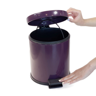 Будкрам купить Мусорное ведро с педалью 5Л, нержавеющая сталь, фиолетовый Sanpreis Мусорное ведро с педалью 5Л, нержавеющая сталь, фиолетовый Sanpreis 2